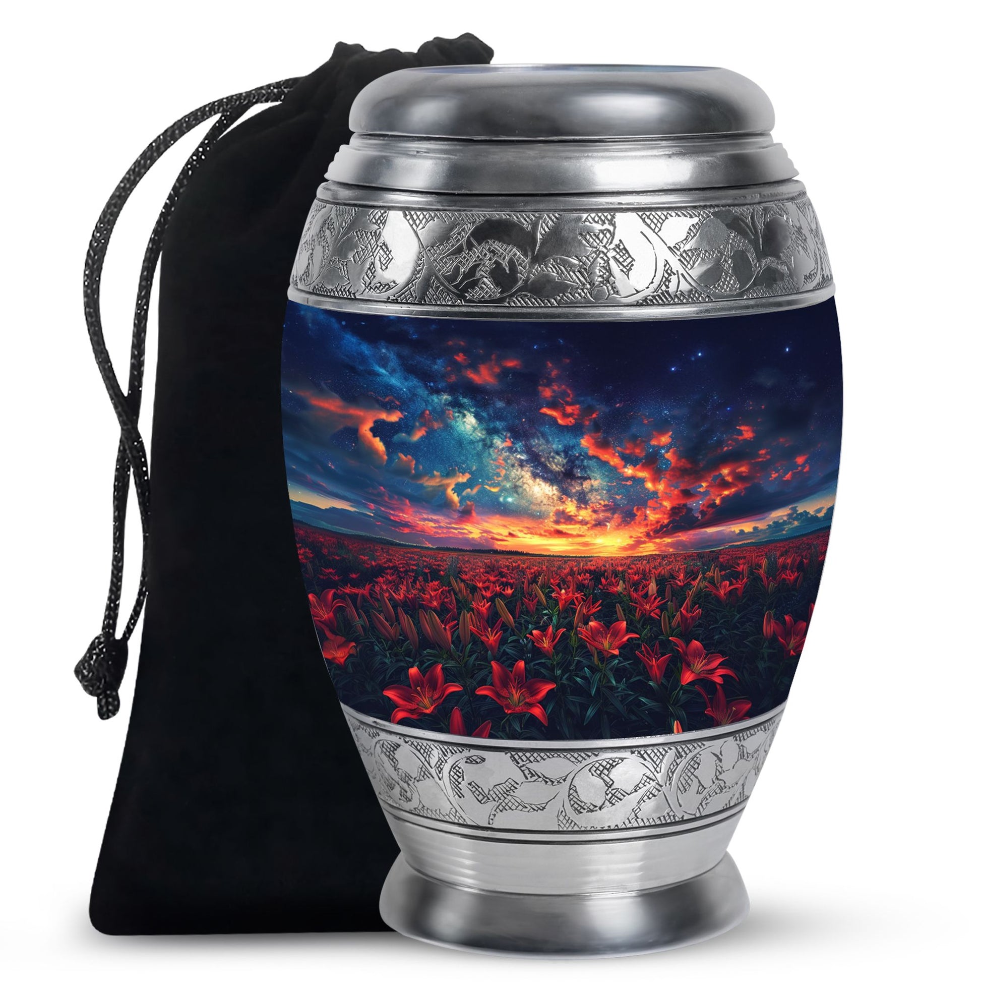 Lily Theme Large Urn 10 Inch