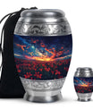 Lily Theme Large Urn With 1 Keepsake Urn