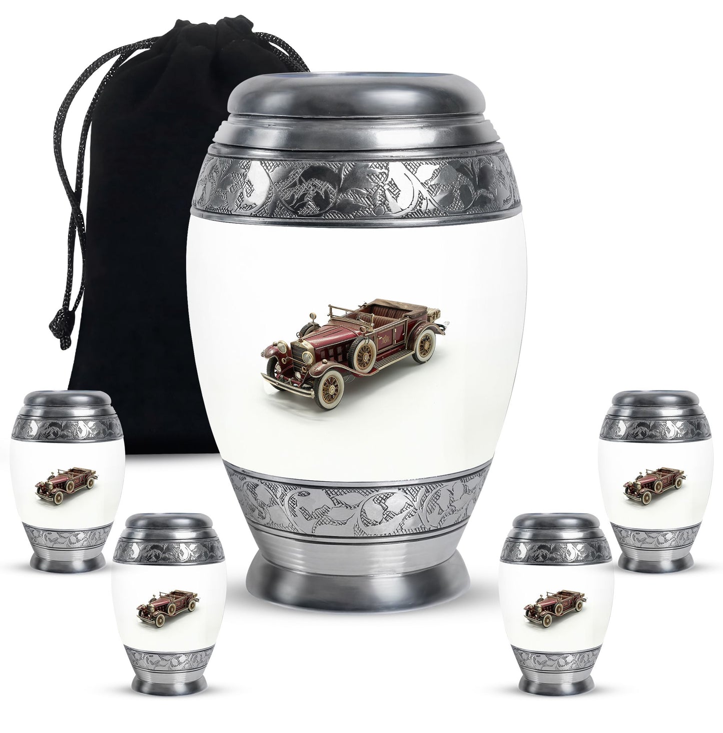 Car Theme Large Urn With 4 Keepsake Urn