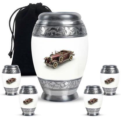 Car Theme Large Urn With 4 Keepsake Urn