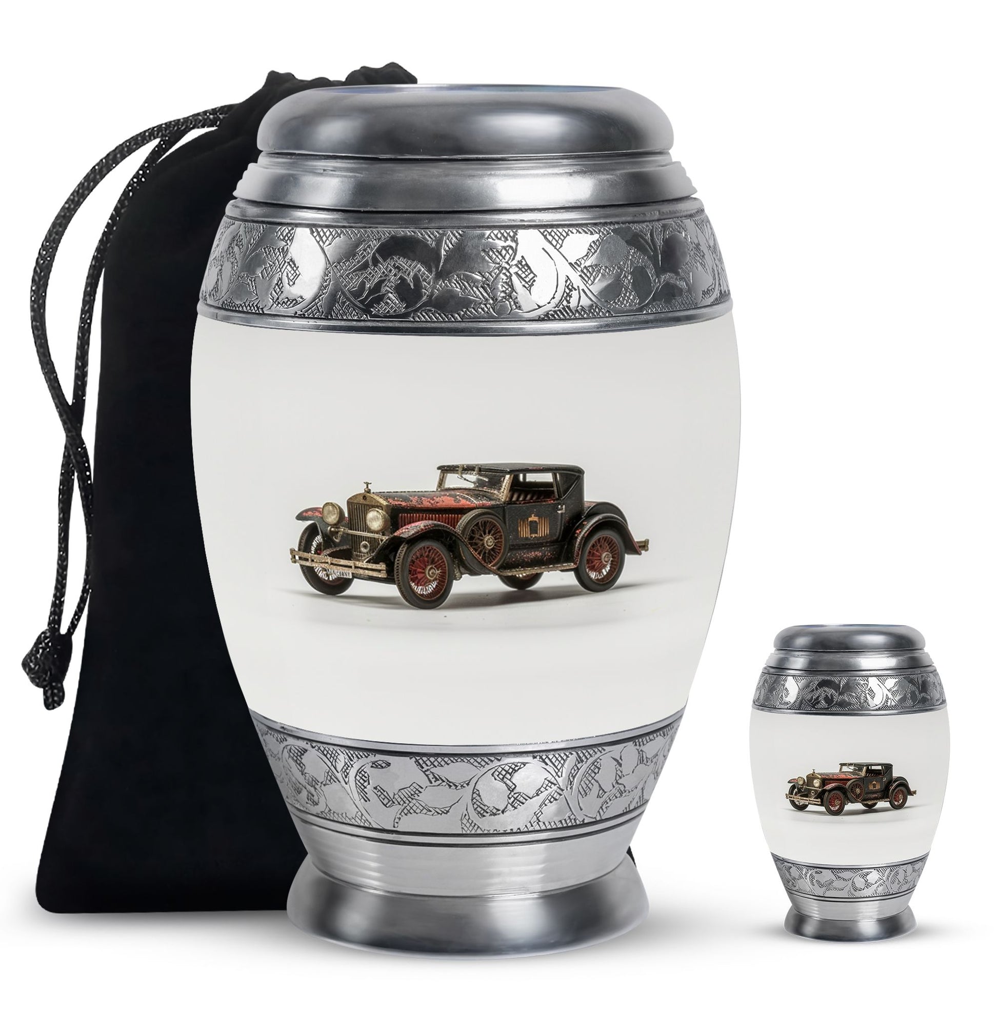 Car Theme Large Urn With 1 Keepsake Urn