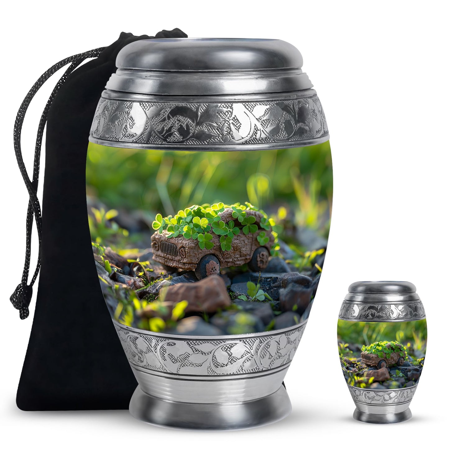 Car Theme Large Urn With 1 Keepsake Urn