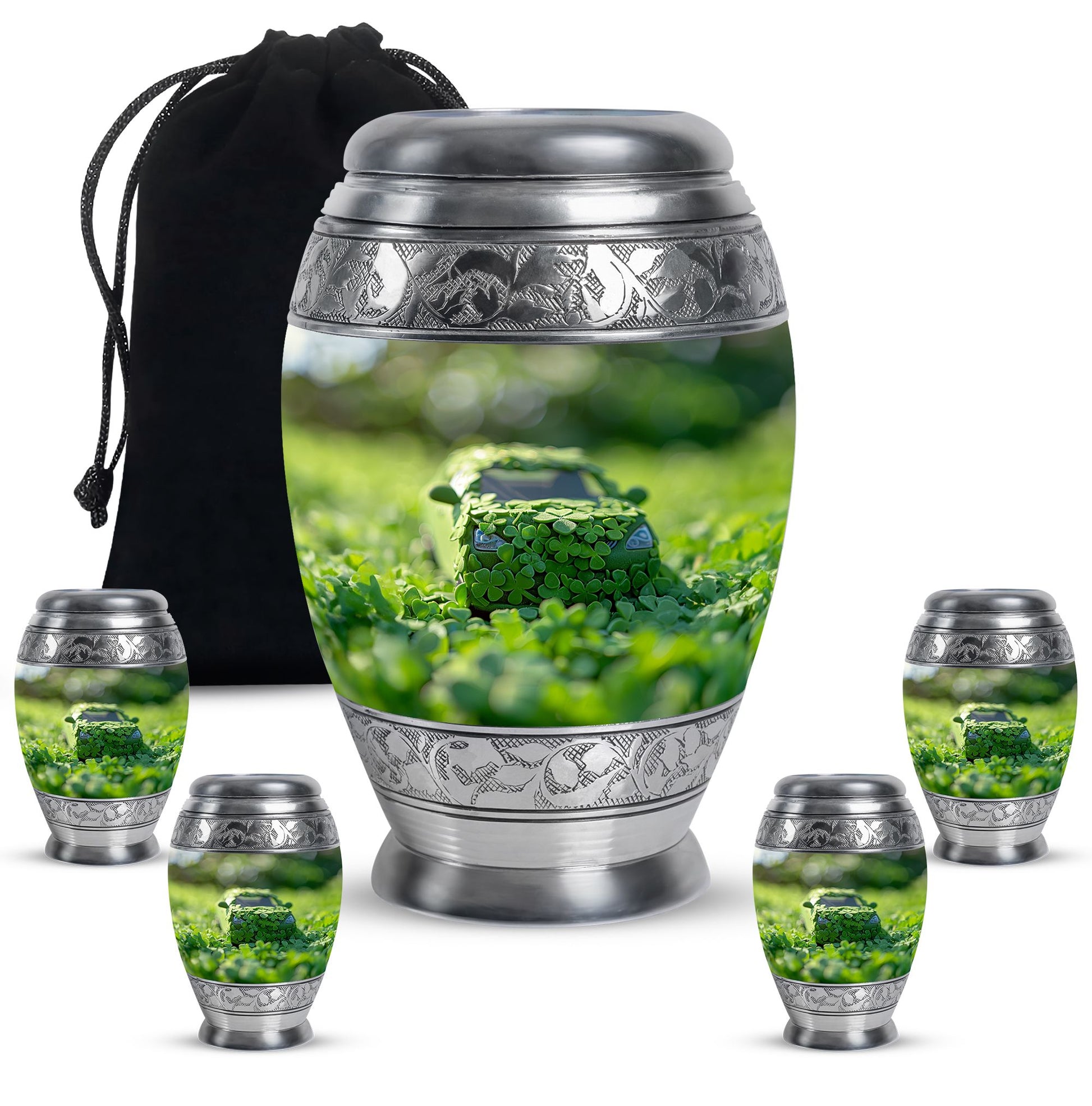 Car Theme Large Urn With 4 Keepsake Urn