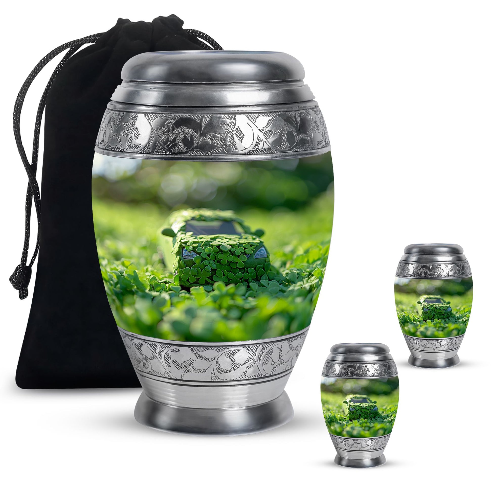 Car Theme Large Urn With 2 Keepsake Urn