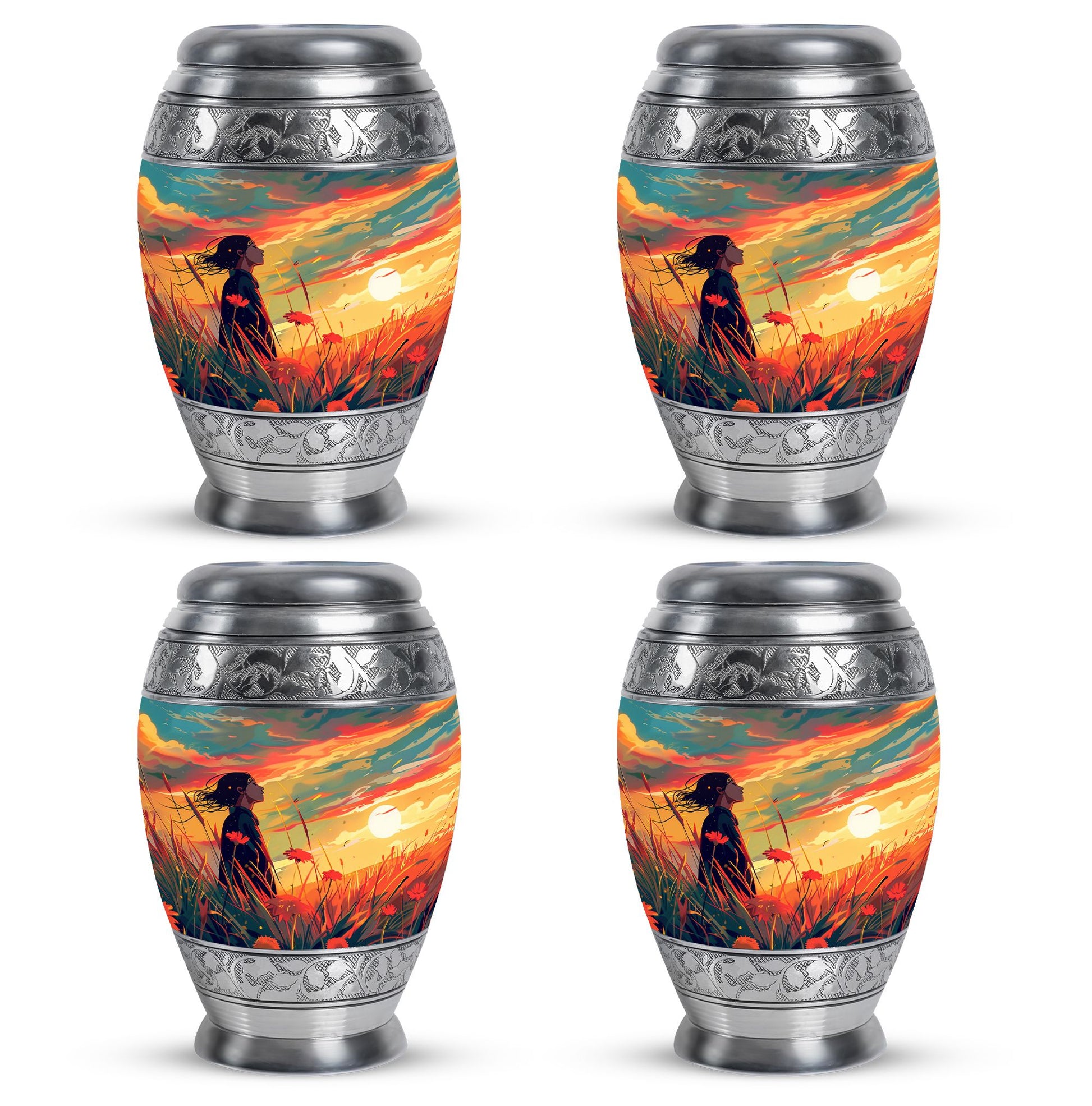 Flower Theme 3 Inch Keepsake Pack of 4