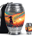 Flower Theme Large Urn With 1 Keepsake Urn