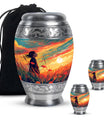 Flower Theme Large Urn With 2 Keepsake Urn