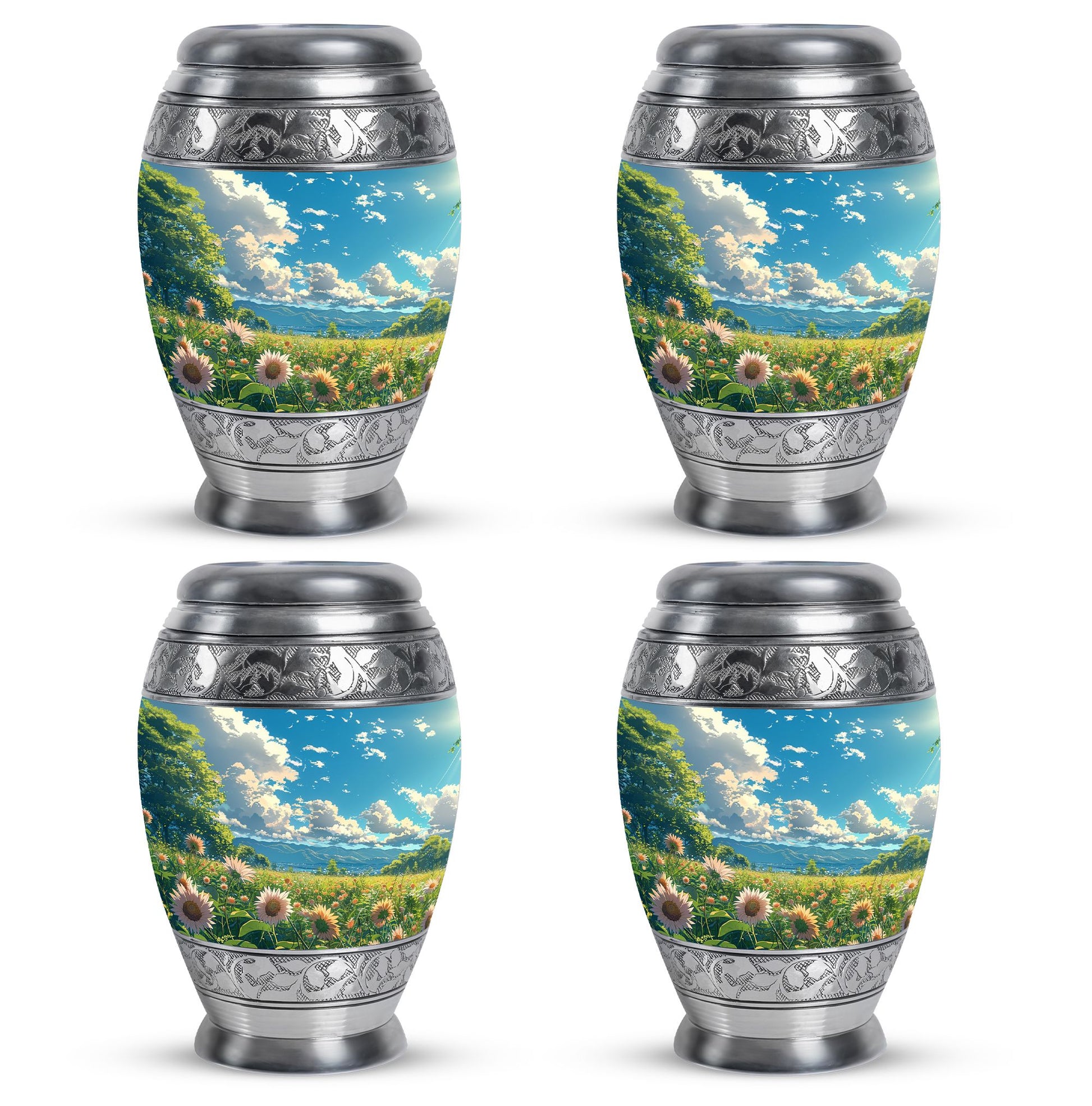 Flower Theme 3 Inch Keepsake Pack of 4