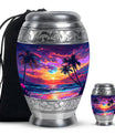 Sunset Theme Large Urn With 1 Keepsake Urn