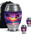 Sunset Theme Large Urn With 2 Keepsake Urn