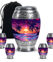 Sunset Theme Large Urn With 4 Keepsake Urn