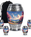 Sunset Theme Large Urn With 4 Keepsake Urn