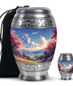 Sunset Theme Large Urn With 1 Keepsake Urn