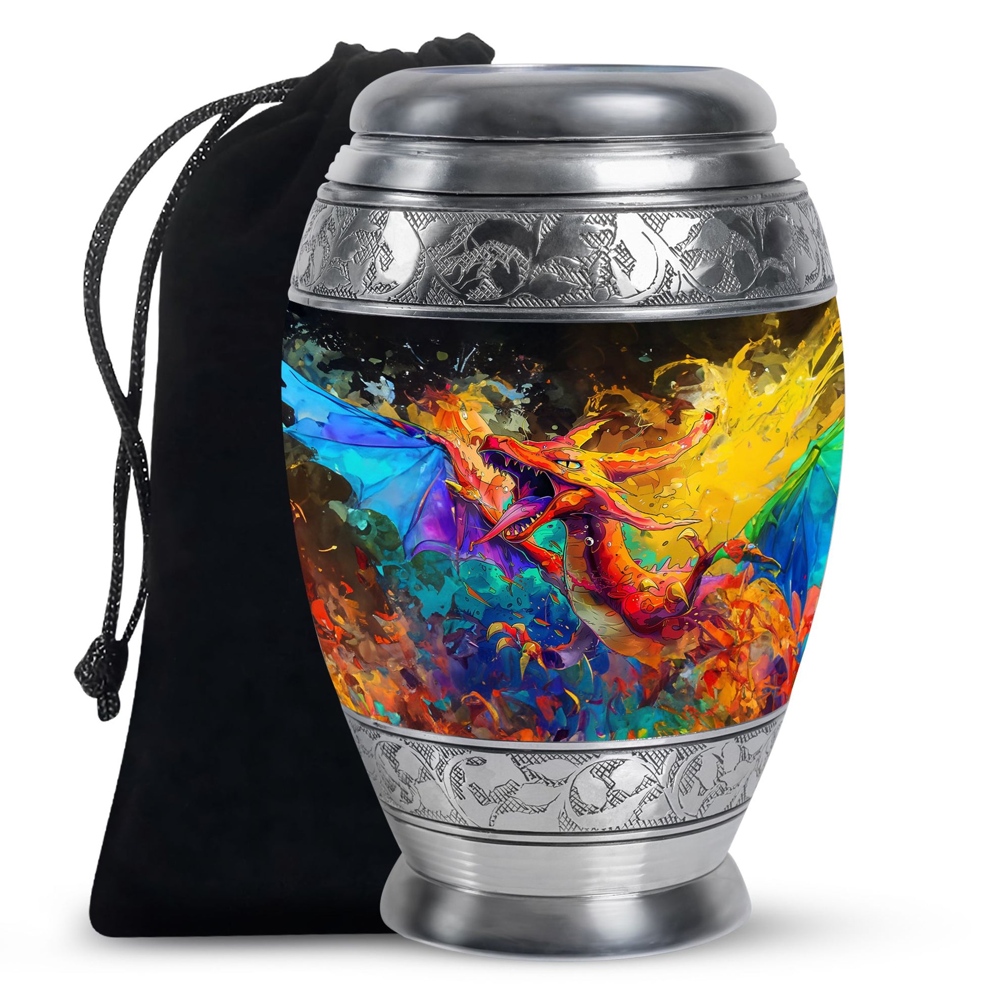 Dragon Theme Large Urn 10 Inch