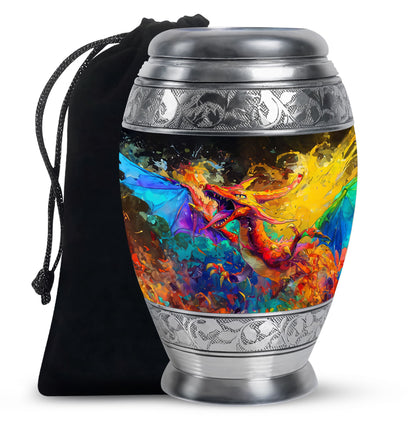 Dragon Theme Large Urn 10 Inch