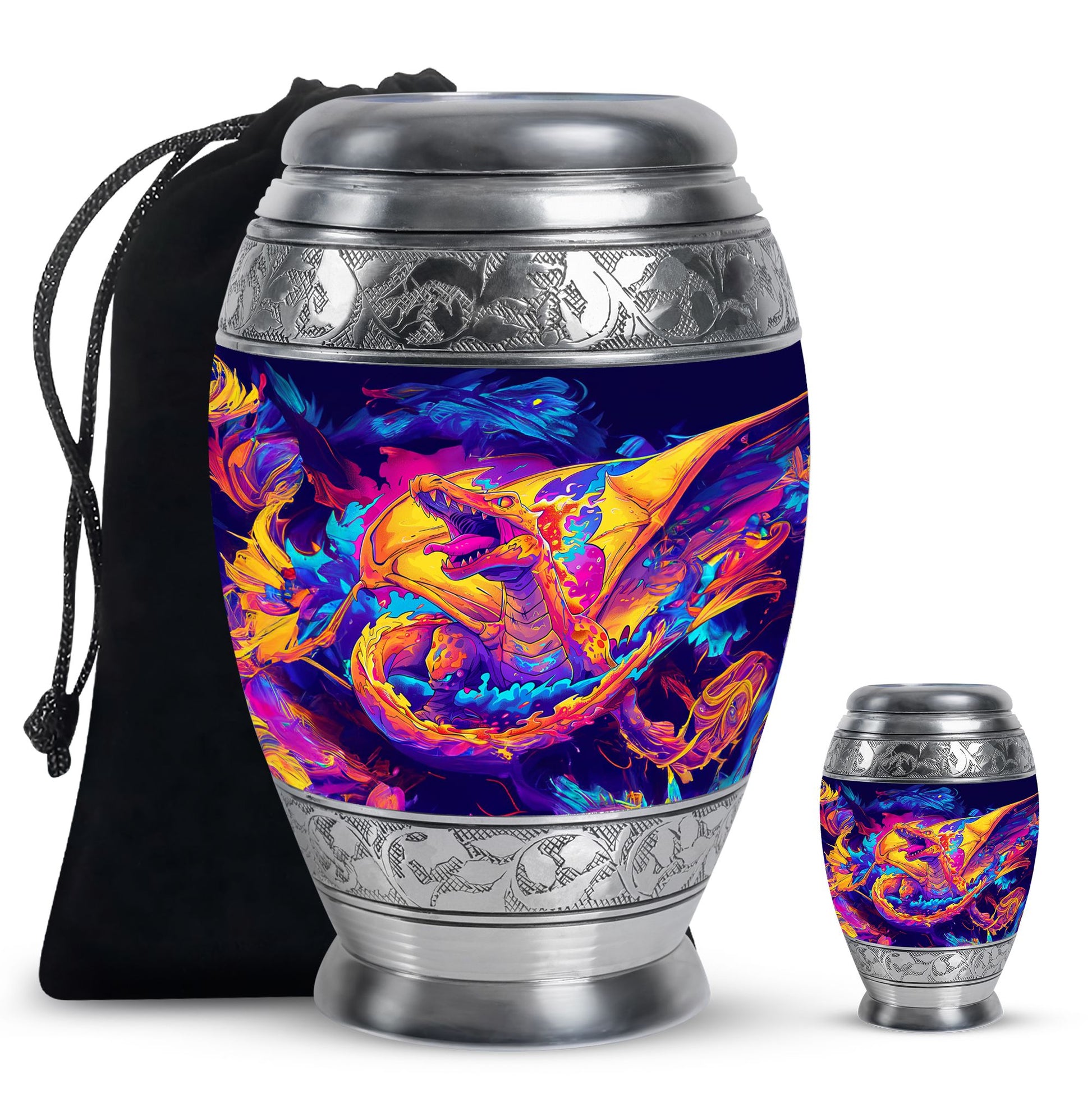 Dragon Theme Large Urn With 1 Keepsake Urn