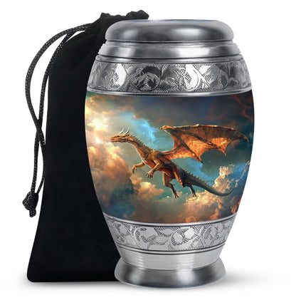 Dragon Theme Large Urn 10 Inch