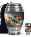 Dragon Theme Large Urn With 1 Keepsake Urn