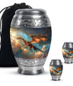 Dragon Theme Large Urn With 2 Keepsake Urn