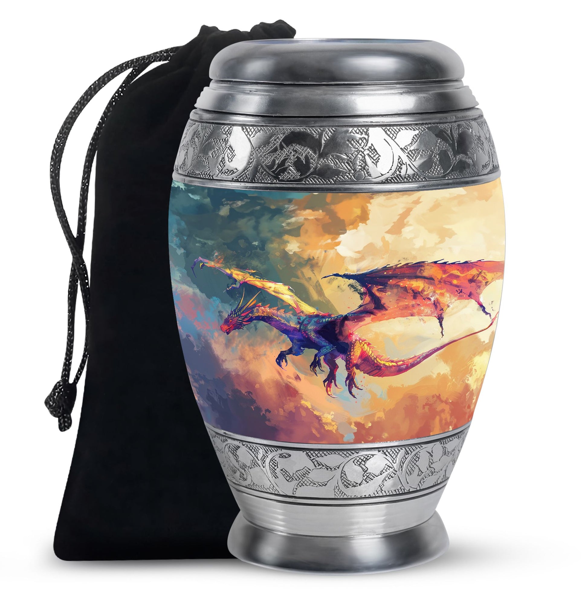 Dragon Theme Large Urn 10 Inch