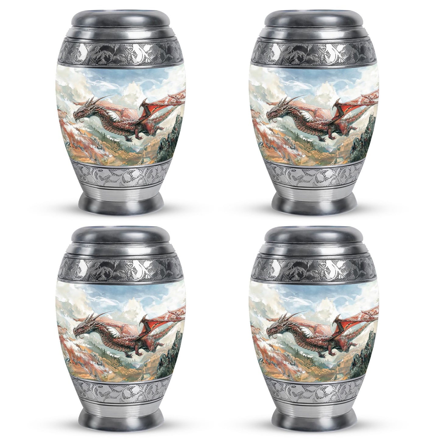 Dragon Theme 3 Inch Keepsake Pack of 4