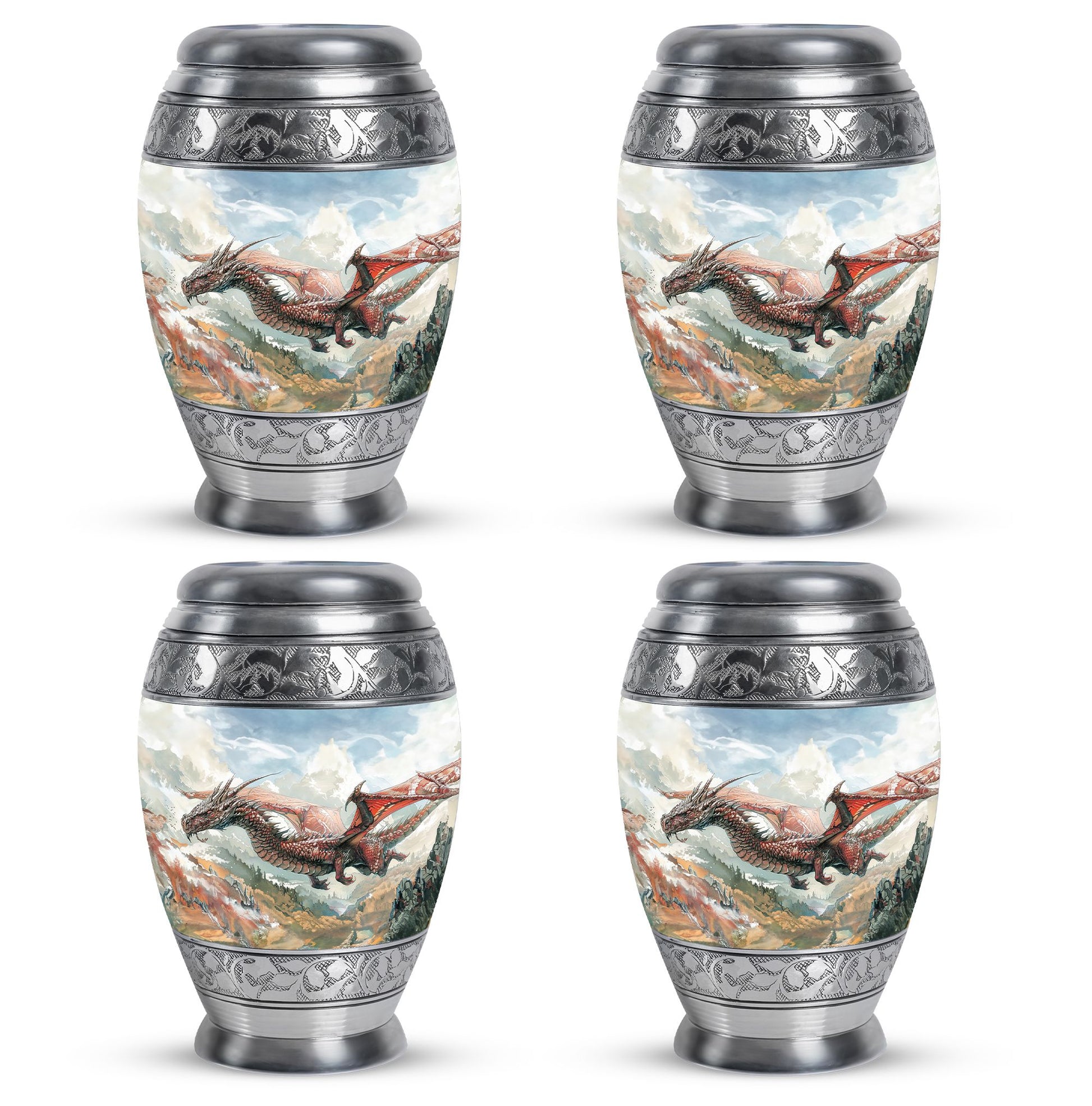 Dragon Theme 3 Inch Keepsake Pack of 4