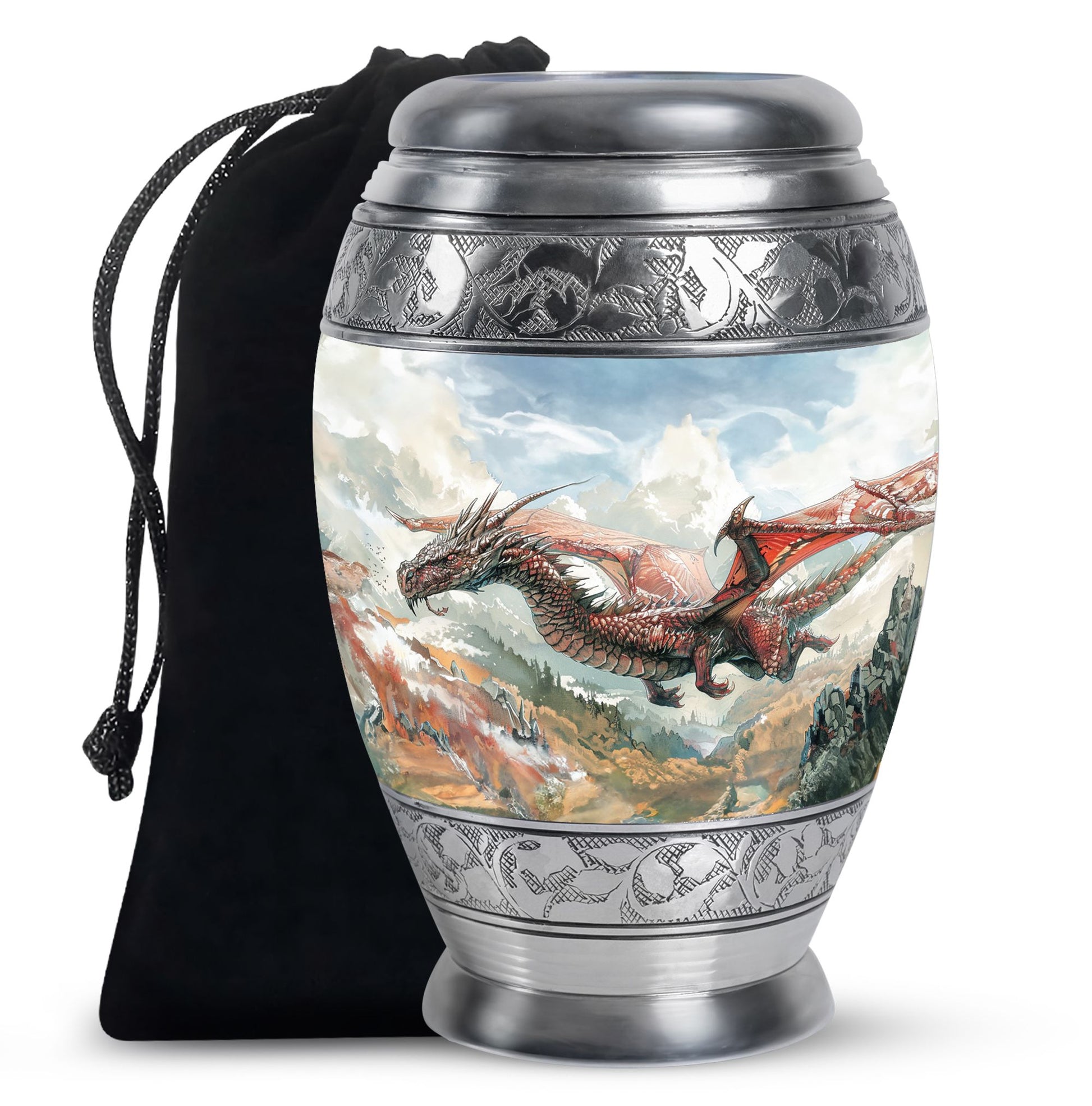 Dragon Theme Large Urn 10 Inch