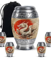 Dragon Theme Large Urn With 4 Keepsake Urn