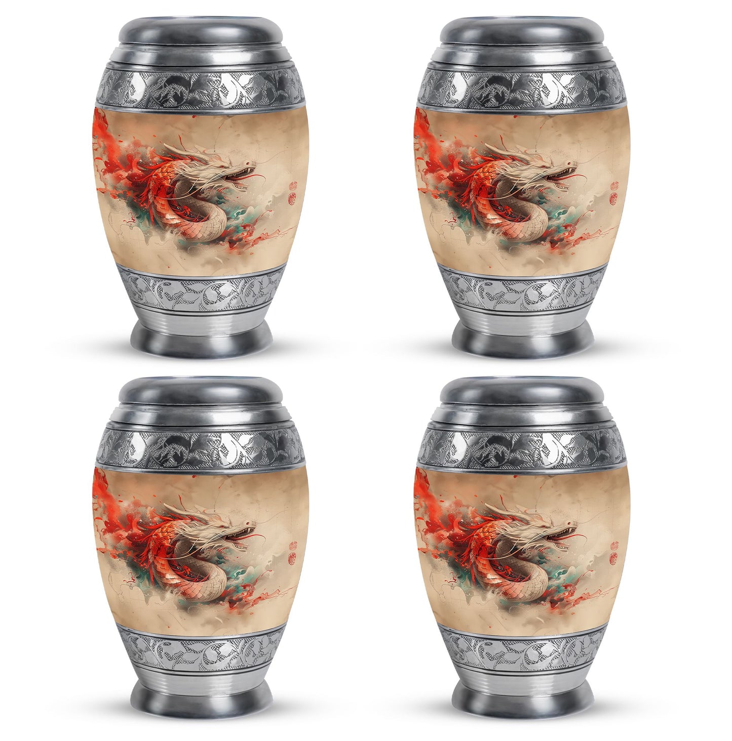 Dragon Theme 3 Inch Keepsake Pack of 4