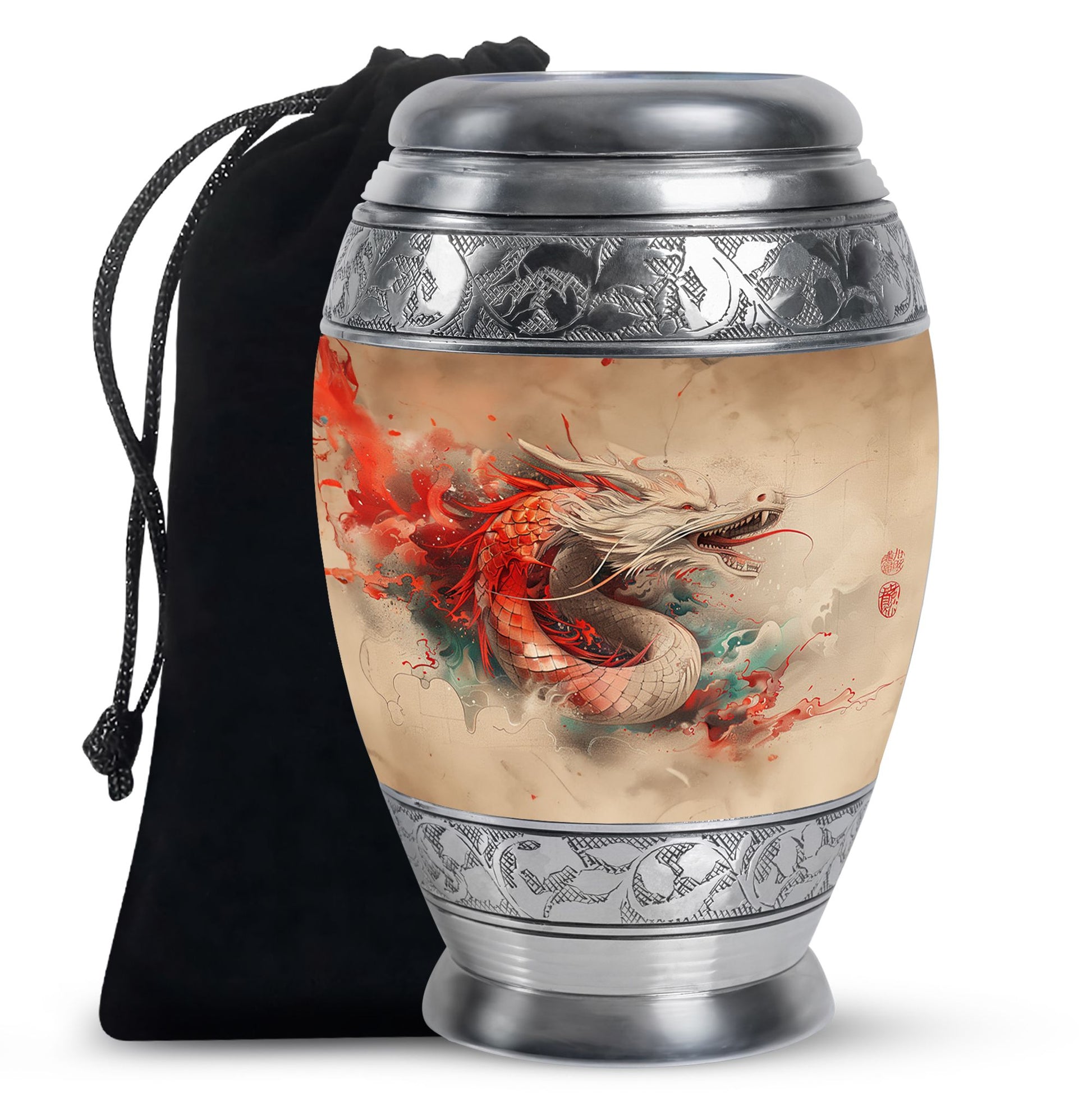 Dragon Theme Large Urn 10 Inch
