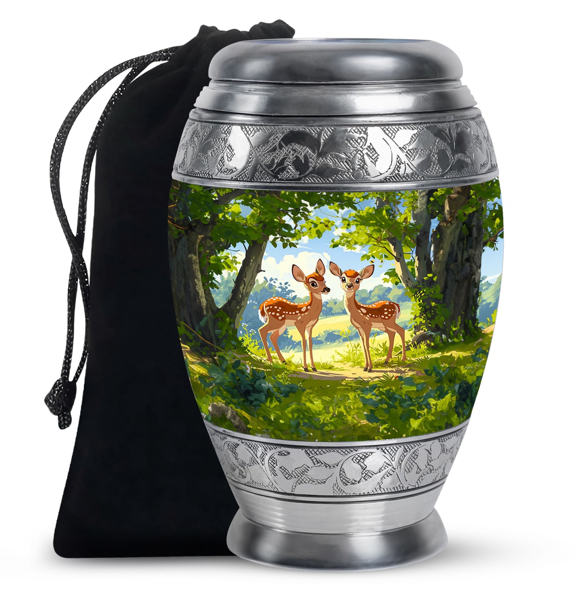 Deer Theme Large Urn 10 Inch