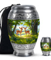 Deer Theme Large Urn With 1 Keepsake Urn