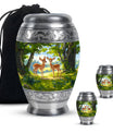 Deer Theme Large Urn With 2 Keepsake Urn