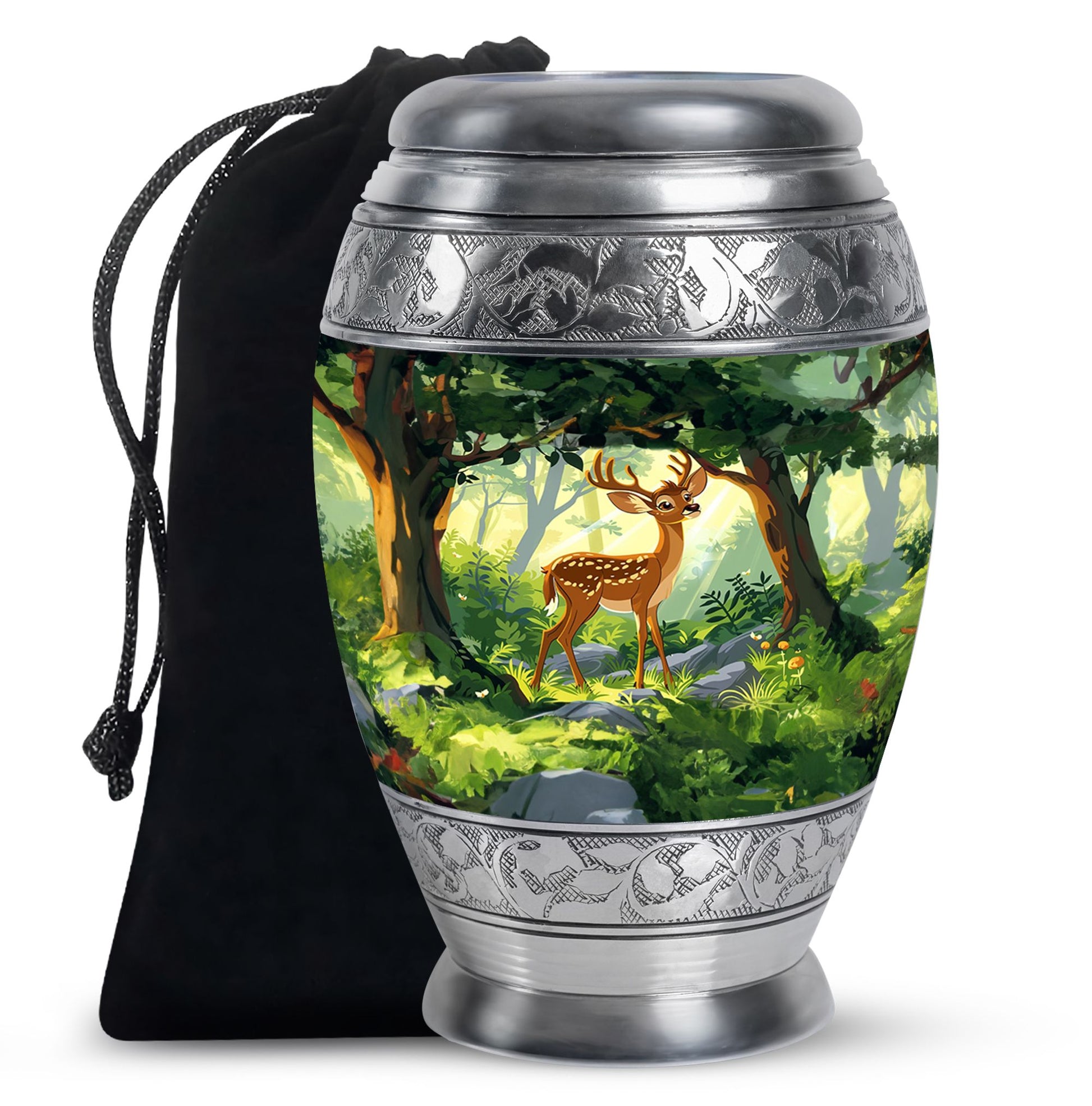 Deer Theme Large Urn 10 Inch
