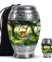 Deer Theme Large Urn With 1 Keepsake Urn