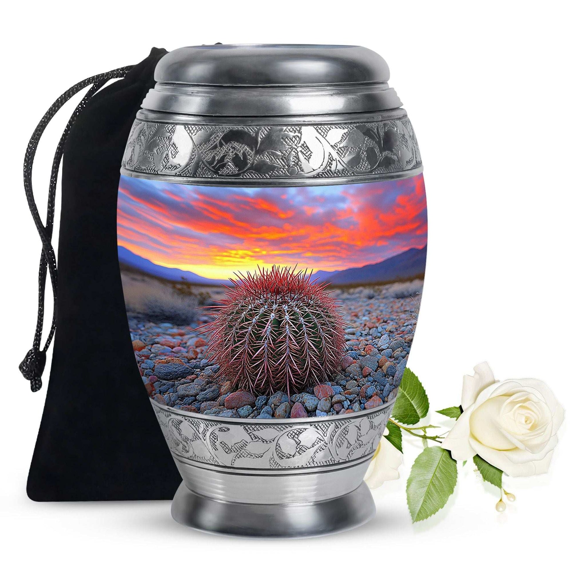 Cactus Sunset Memorial Urn – Desert Urn Keepsake For Human Ashes
