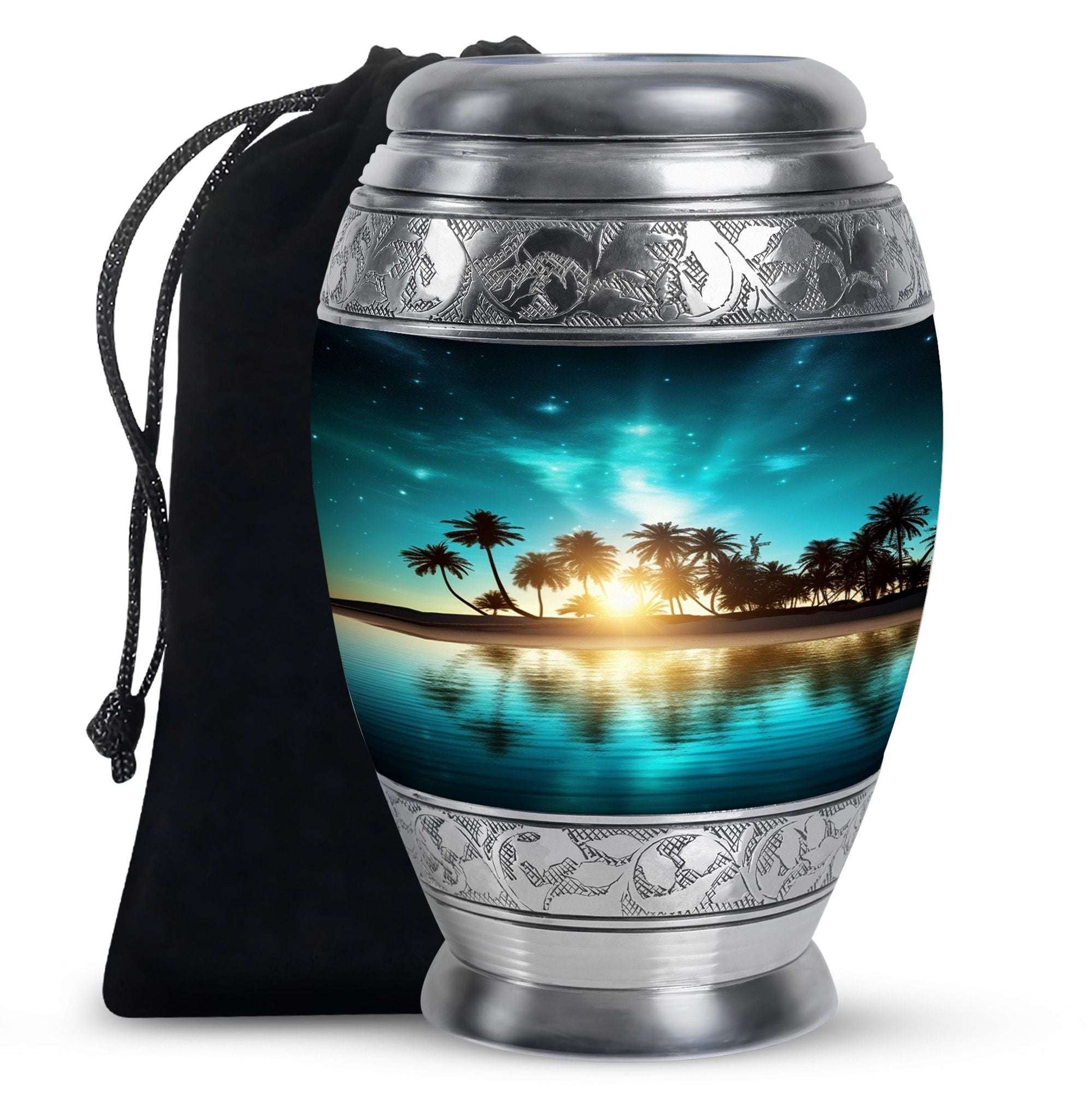 Tropical Sunset Cremation Urn for Adult Ashes - Burial Urns For Humans