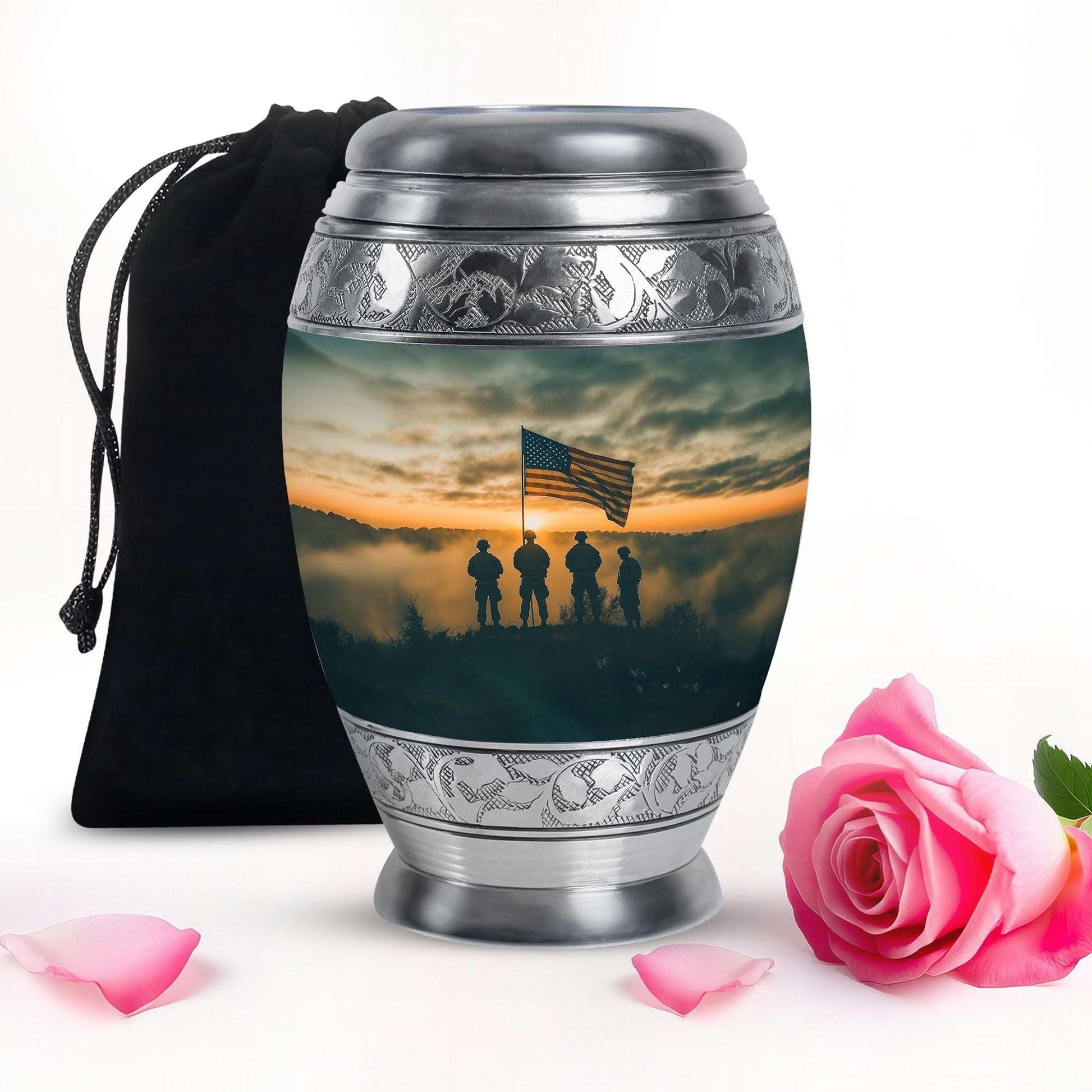 Military Veteran Cremation Urn for Adults - Army Memorial Keepsake Urns For Ashes