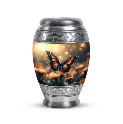 Gold Butterfly Sentinel Cremation Urns for Human Ashes - 10-inch, 200 cu in - Yatskia