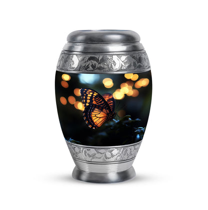 Personalized Eternal Butterfly Cremation Urns - Black 10-inch, 200 cu in - Yatskia
