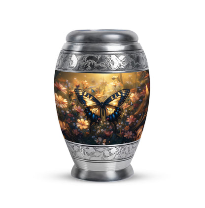 Personalized Magnificent Butterfly Cremation Urns - Gold 10-inch, 200 cu in - Yatskia