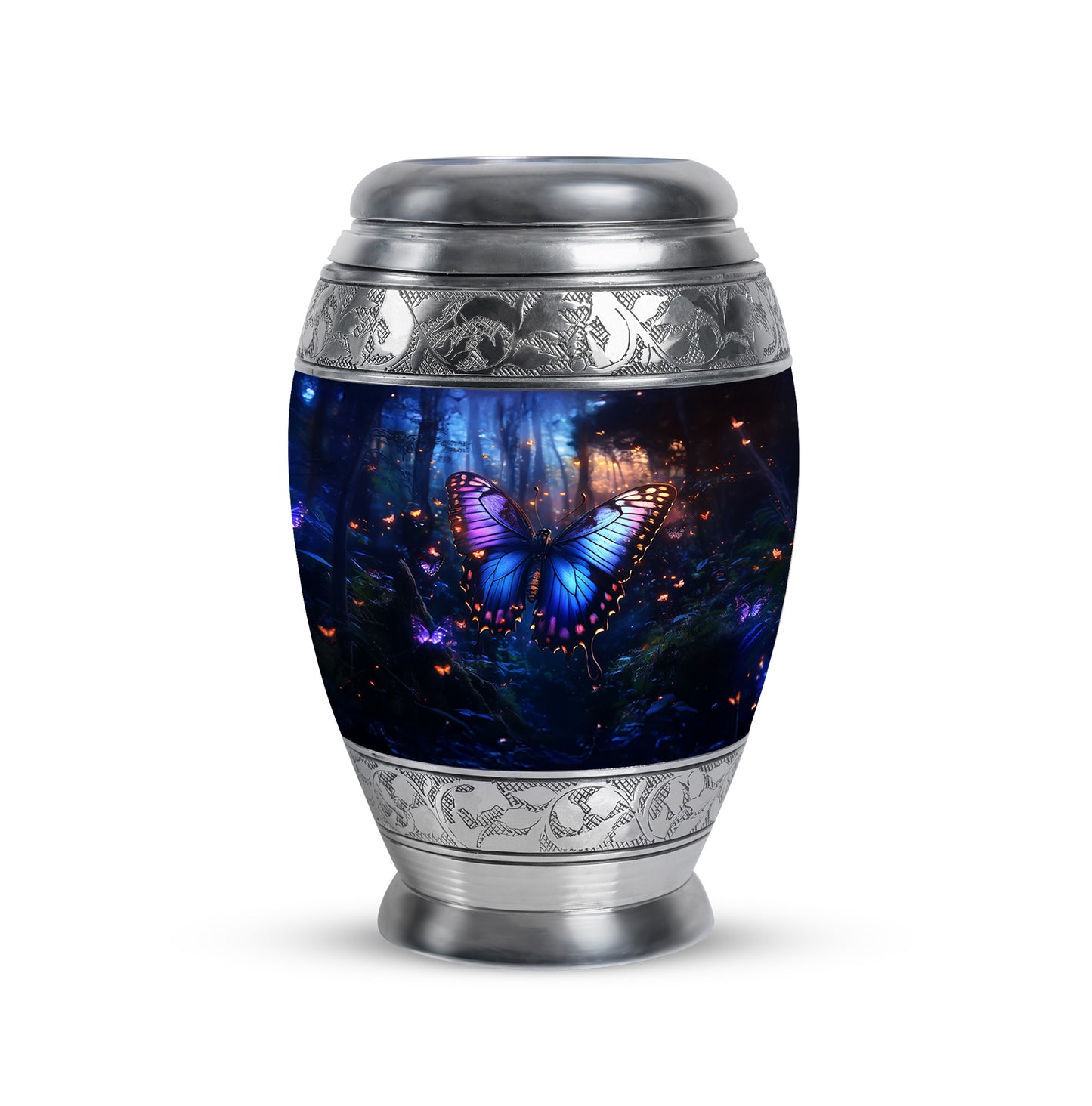 Blue Venerable Butterfly Cremation Urns for Human Ashes - 10-inch, 200 cu in - Yatskia