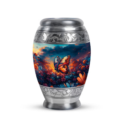 Blessed Butterfly Cremation Urns for Human Ashes - Blue 10-inch - Yatskia