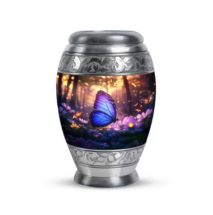 Graceful Black Butterfly Reflection Urn for Human Ashes - 10-inch, 200 cu in - Yatskia