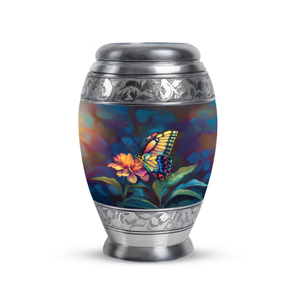 Everlasting Black Butterfly Dedication Urn for Human Ashes - 10-inch, 200 cu in - Yatskia