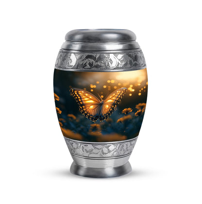 Black Butterfly Honor Cremation Urns for Human Ashes - 10-inch, 200 cu in - Yatskia