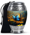 Majestic Blue Butterfly Ashes Urn - Funeral Urn For Cremation