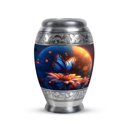 Personalized Butterfly Cremation Urns - Soothing Blue 10-inch, 200 cu in - Yatskia