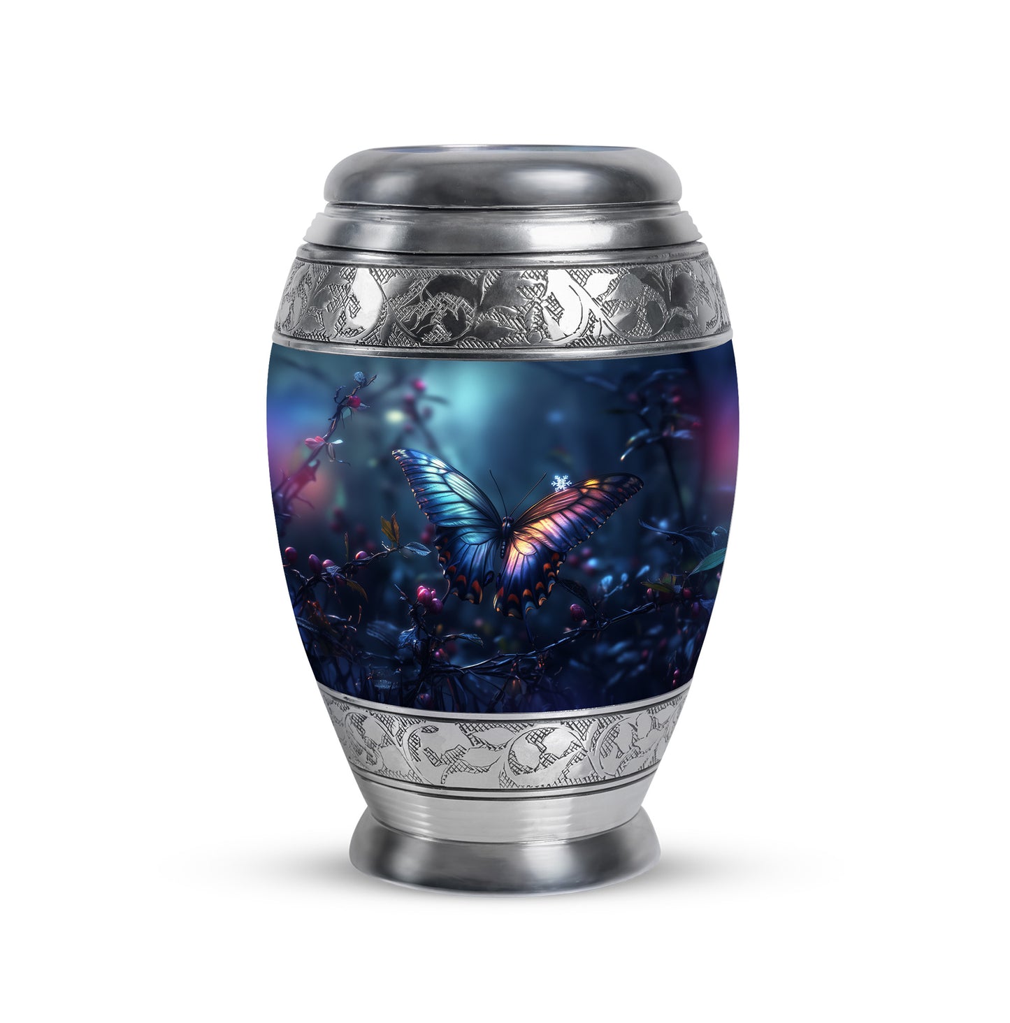 Personalized Seraphic Butterfly Cremation Urns - Blue 10-inch, 200 cu in - Yatskia