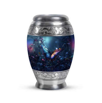 Personalized Seraphic Butterfly Cremation Urns - Blue 10-inch, 200 cu in - Yatskia